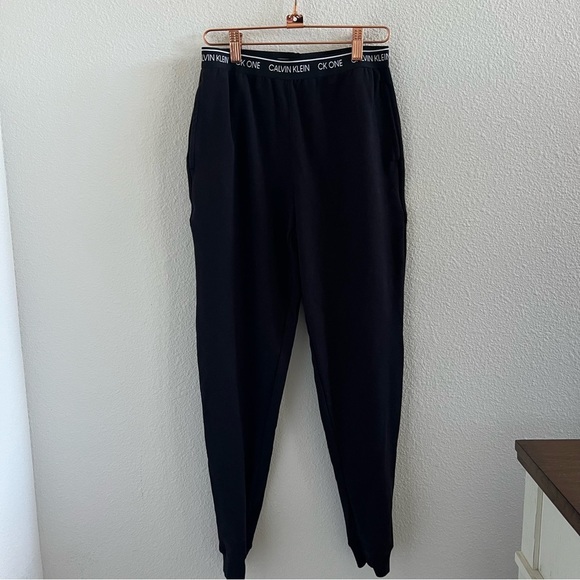 Calvin Klein CK One Black Spellout Waist Band Sweats Neutral Small - Picture 1 of 8